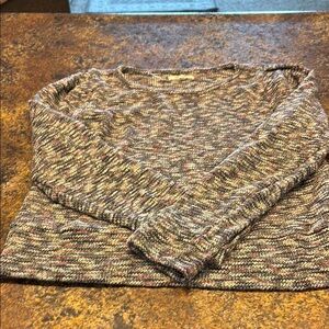 Madewell Gray and Pink Crew Neck Sweater